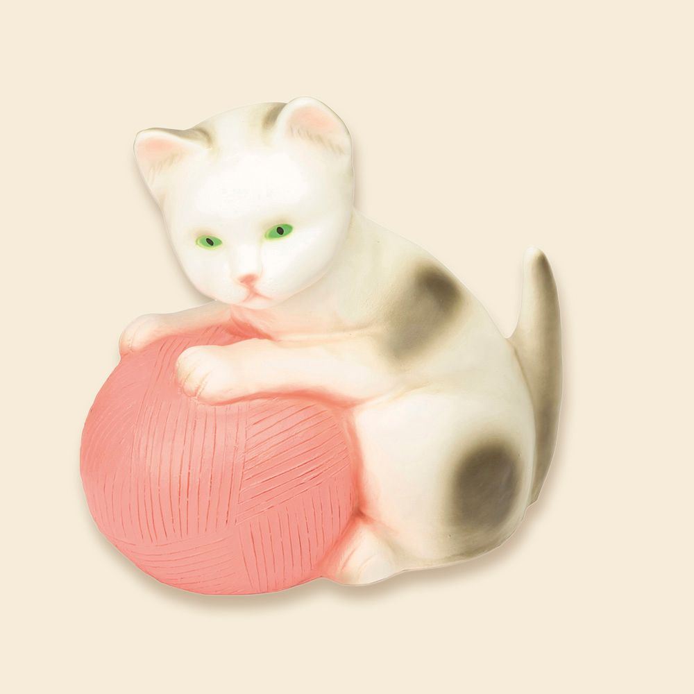 Lampe Egmont chat avec pelote de laine. rose.