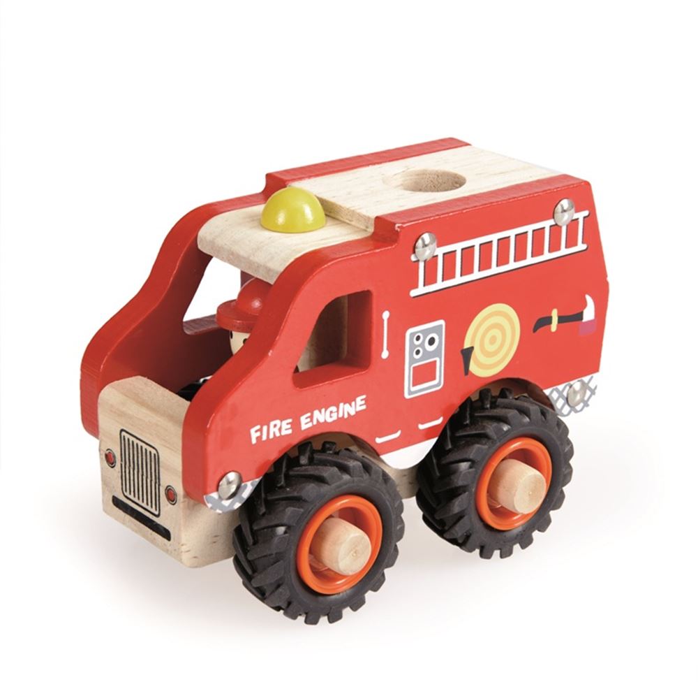Camion de pompiers en bois d'Egmont. fsc.13x8x10