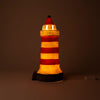 Lampe phare d'Egmont rouge-blanc. 17x35cm