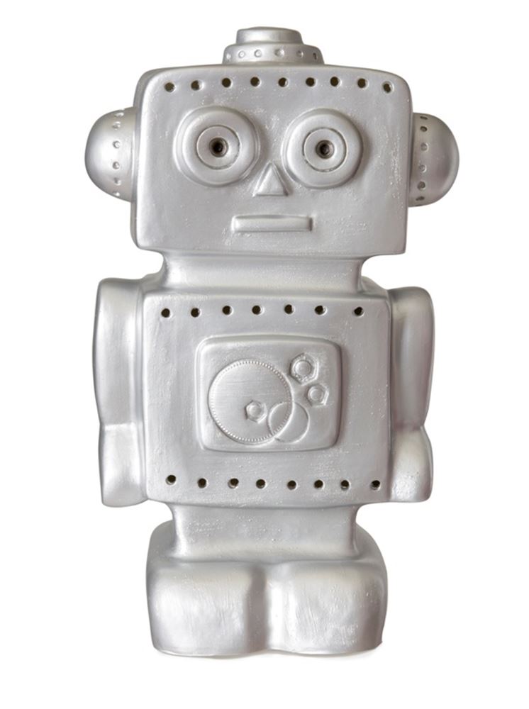 Lampe Egmont robot argent. 33x18x10