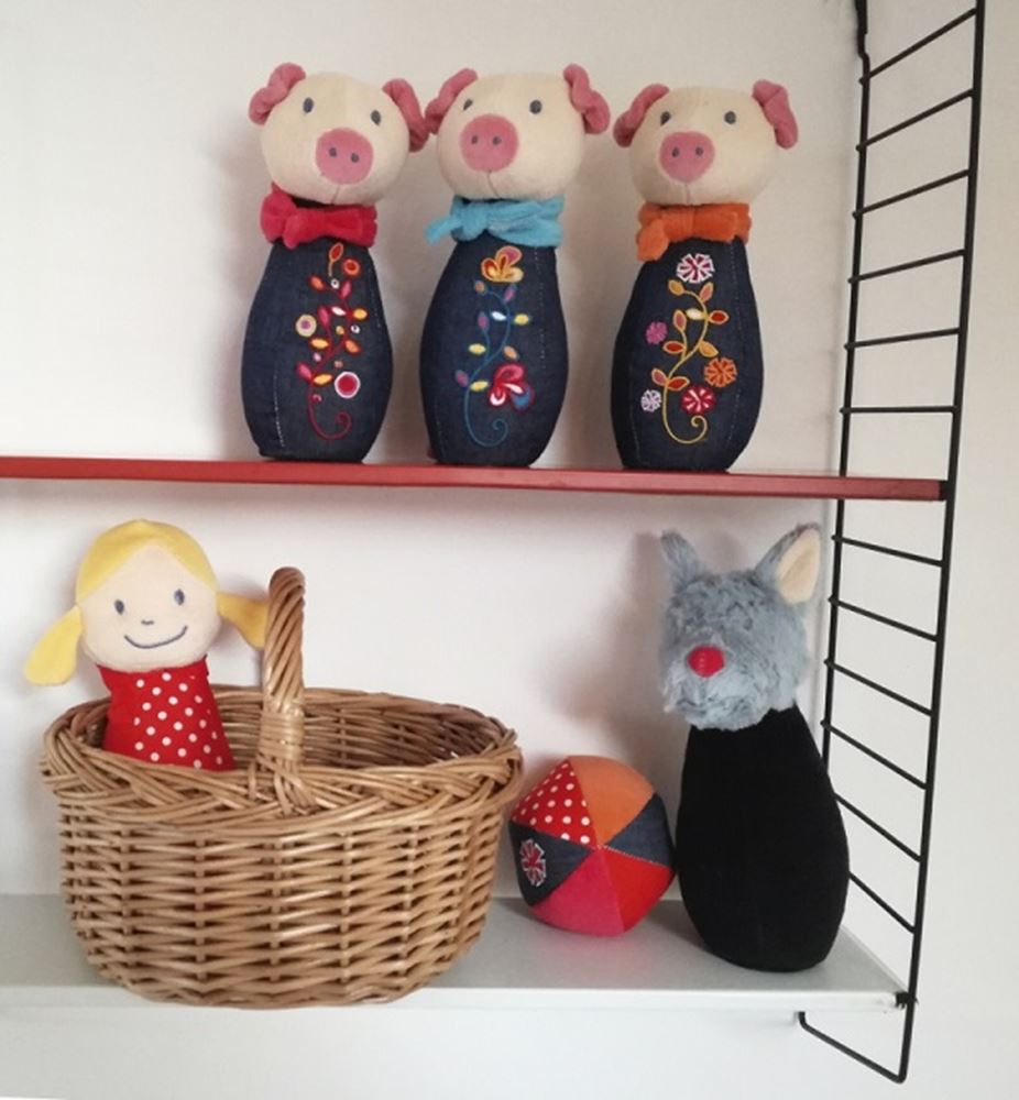 Jeu de quilles loup 18 cm. 0+
