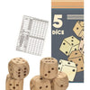 5 dés en bois. 5+ 35 cm