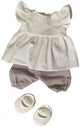 Ensemble robe de poupée blanc chocolat. 1+