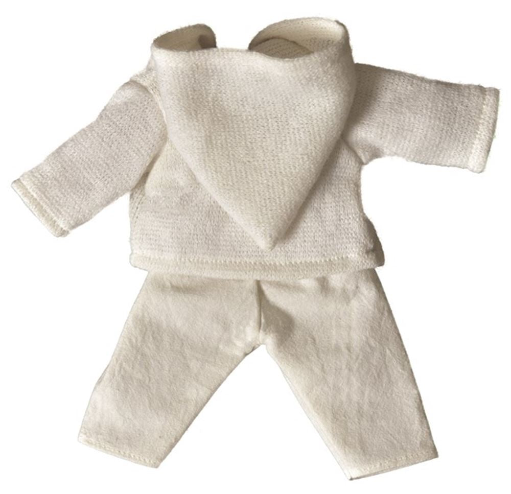 Vêtements de poupée en blanc crème. 1+