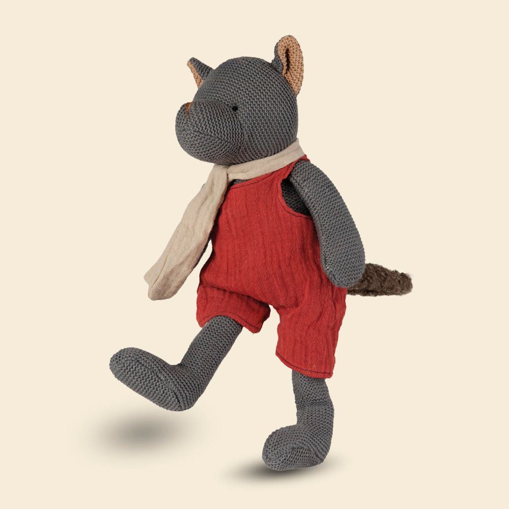 Peluche tricotée Egmont loup john. 30 cm