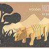 Tricératops en bois à peindre. 22x7x5