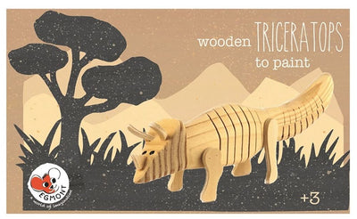 Tricératops en bois à peindre. 22x7x5