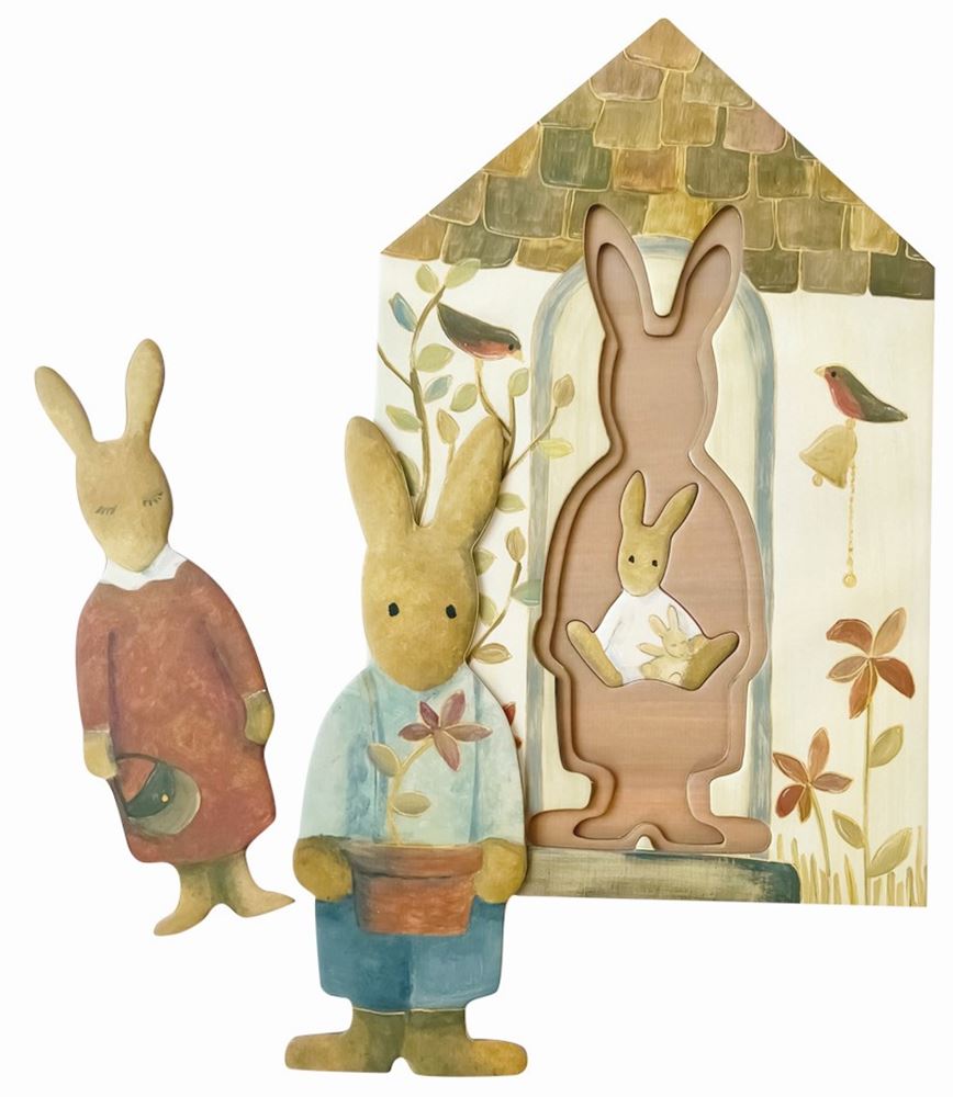 Lapin puzzle en couches. carton fsc. 3+