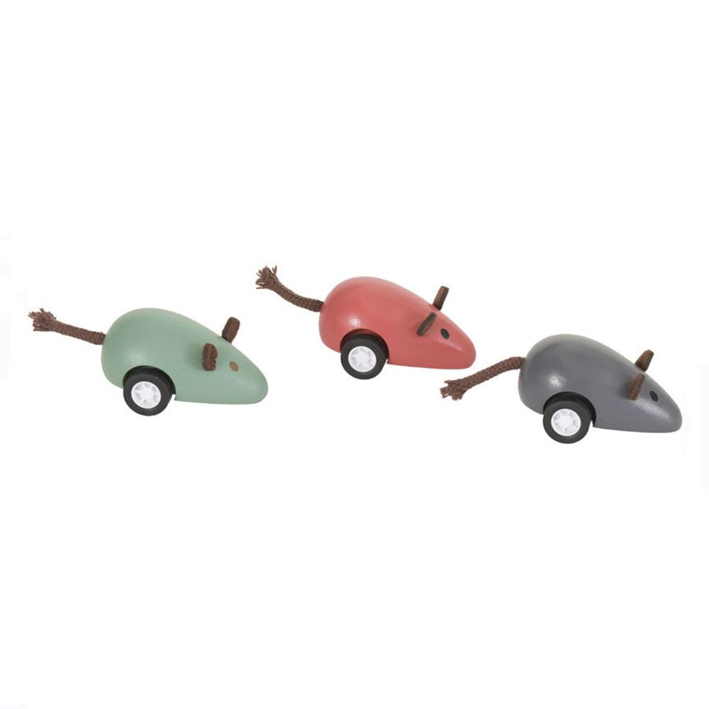 Souris en bois Egmont avec pullback, 3 culs 1