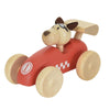 Voiture de course en bois Egmont avec chien. 12x7x7