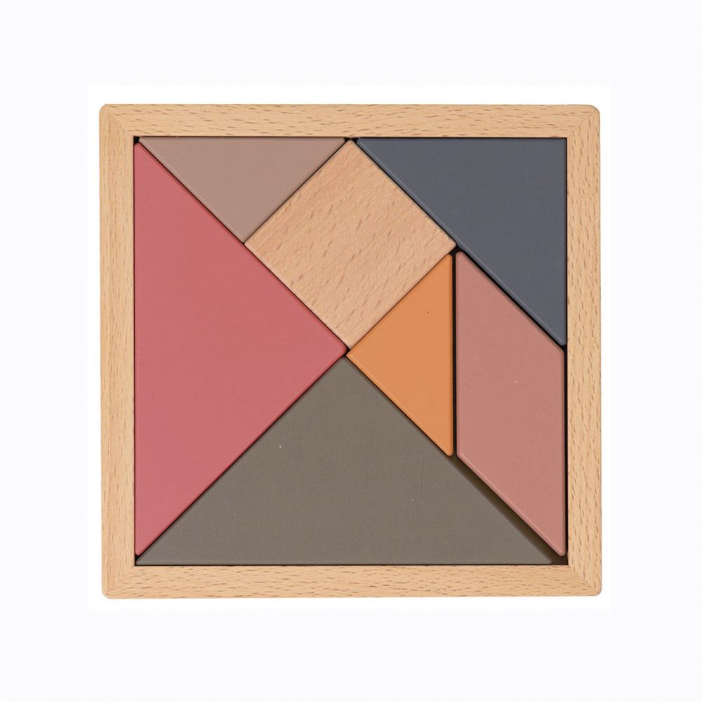 Tangram d'Egmont en bois. bois fsc.15x15x1