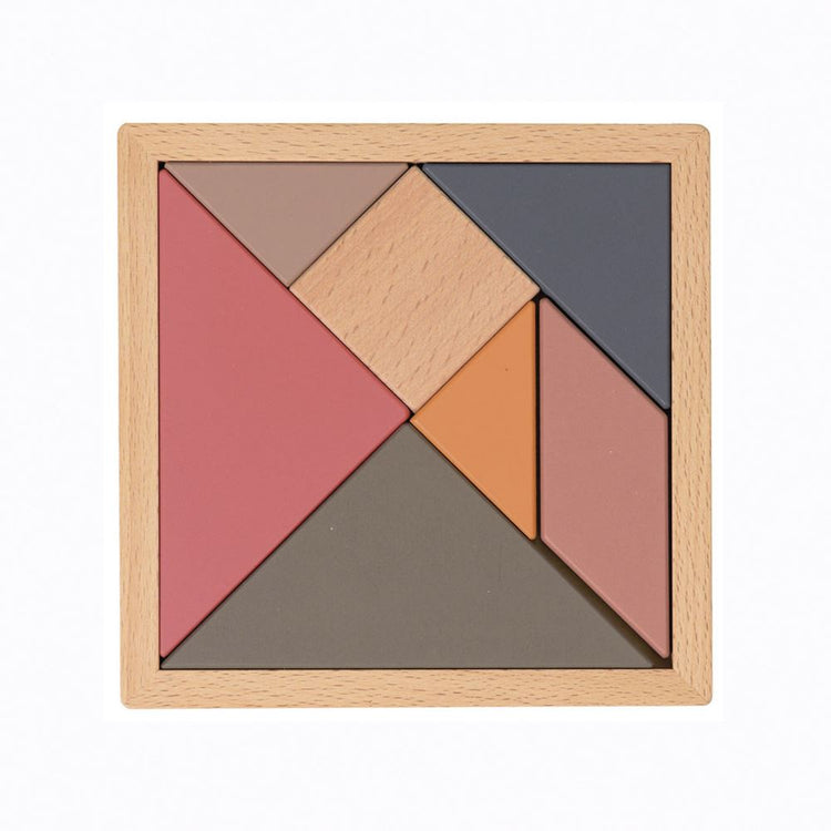Tangram d'Egmont en bois. bois fsc.15x15x1
