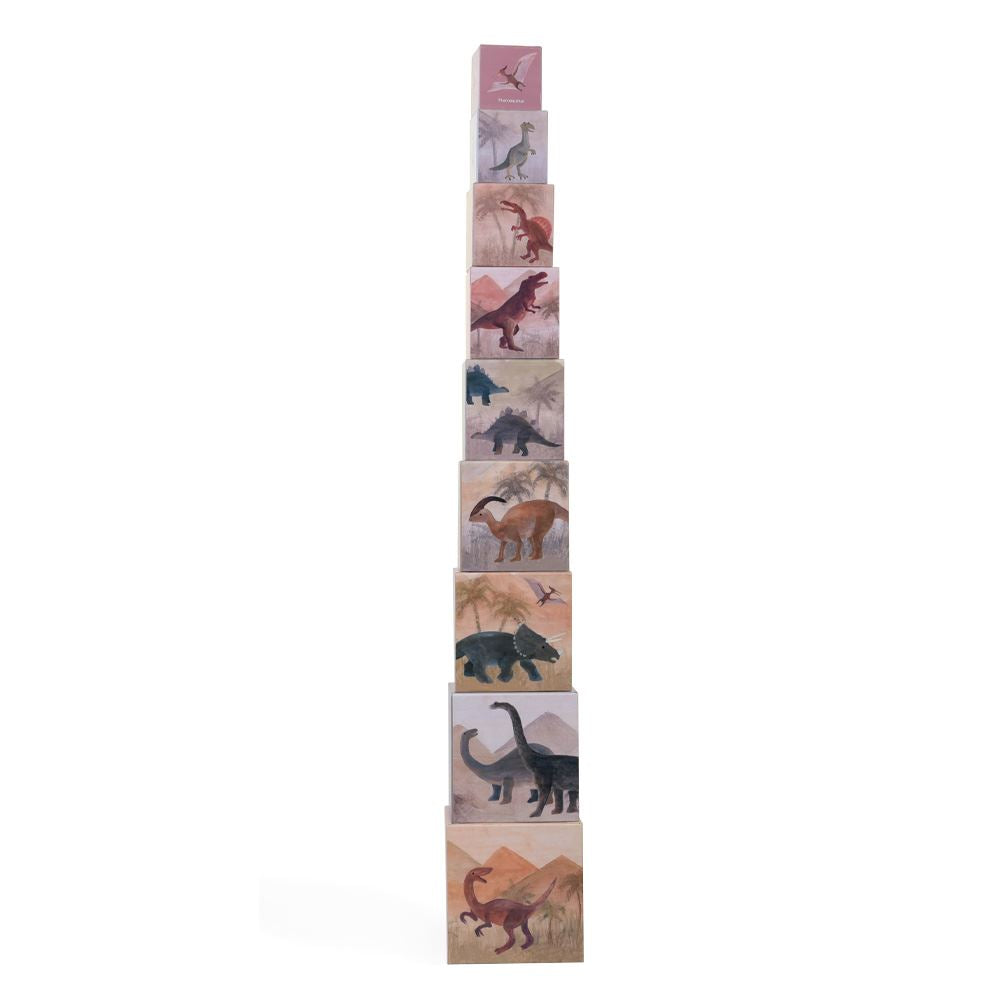 1.2.3 pyramide de pile de dinosaures. carte fsc