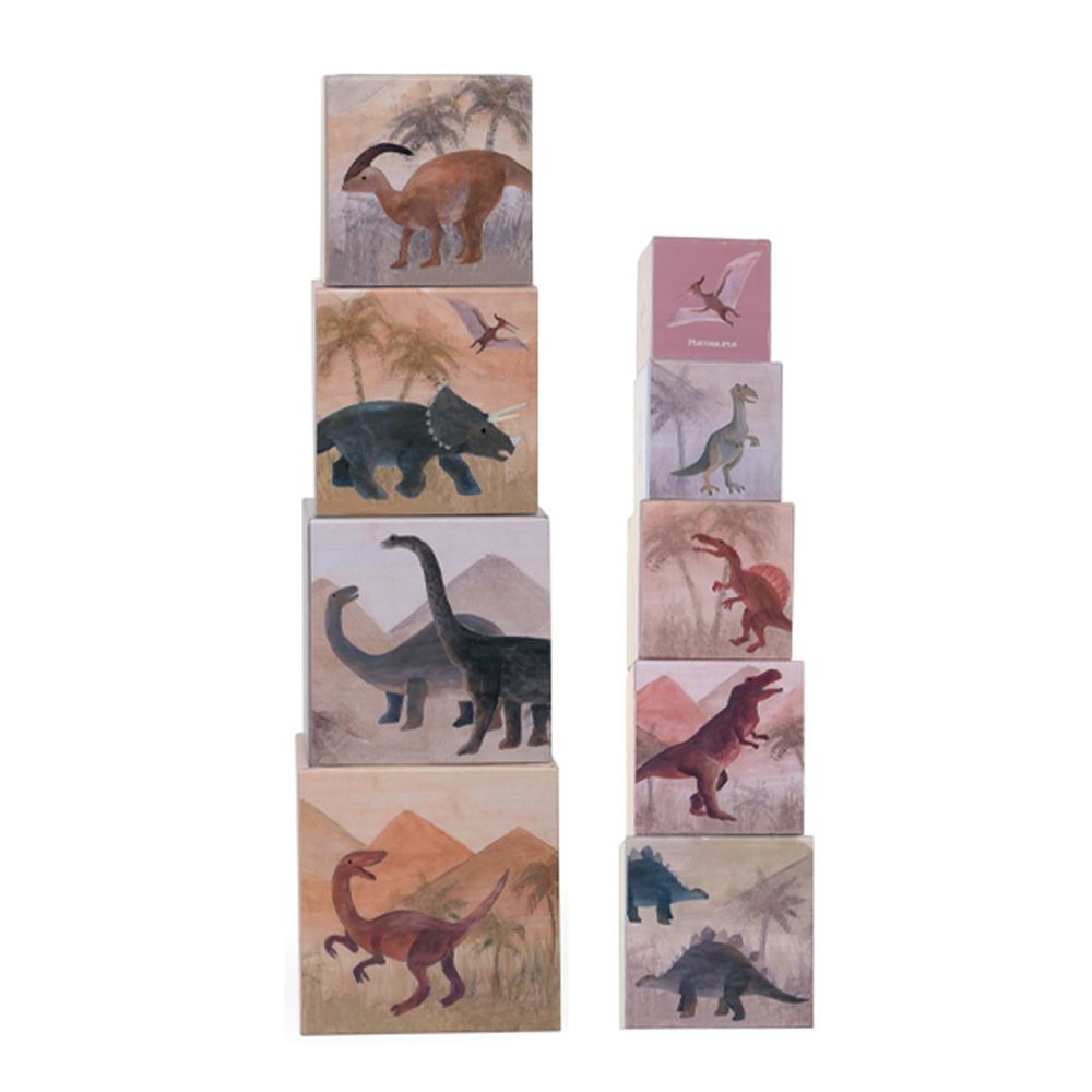 1.2.3 pyramide de pile de dinosaures. carte fsc