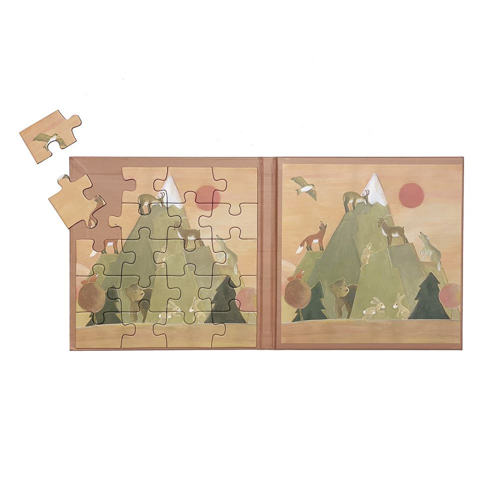 Montagnes de puzzle magnétique. 17,5x17,5x1 cm.
