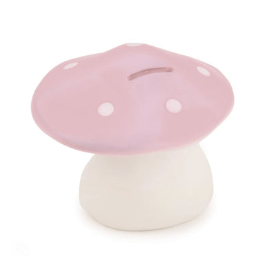 Tirelire Egmont champignon rose. 11 cm.