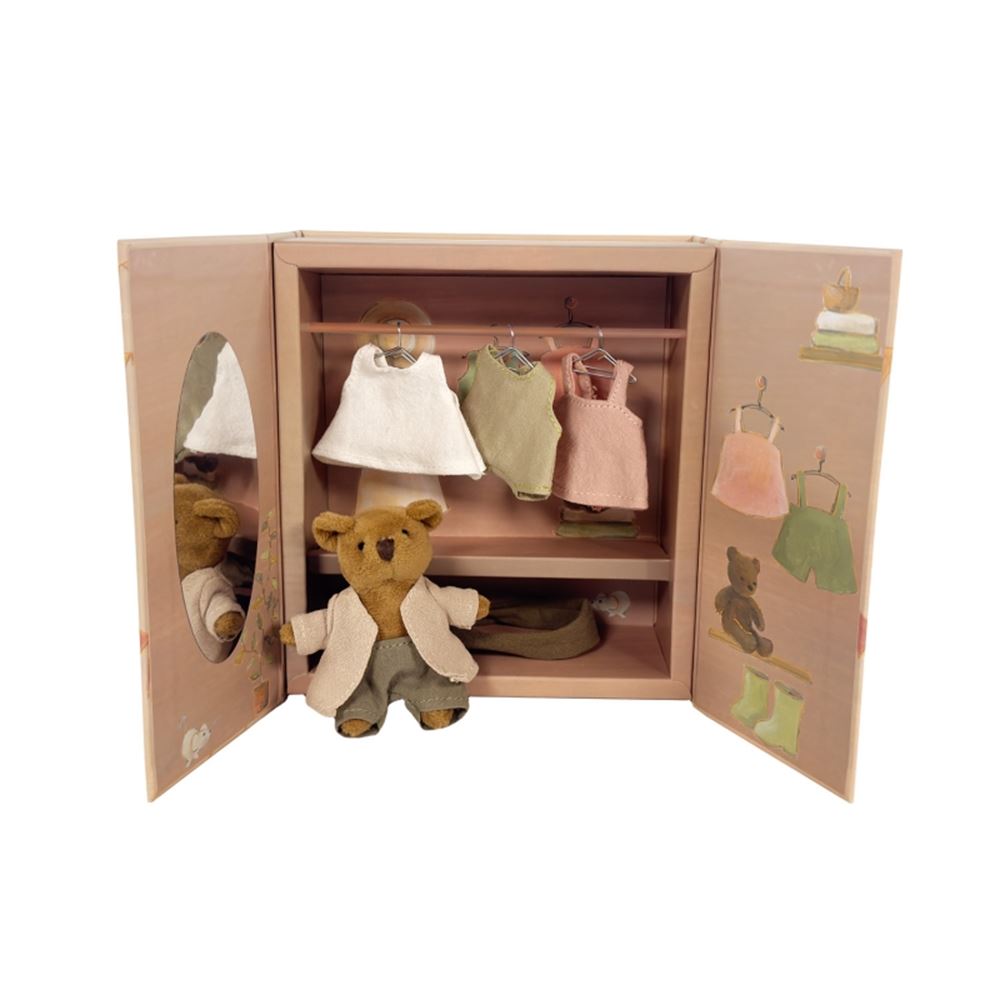 Armoire Egmont avec ours. 18x16x6 cm.