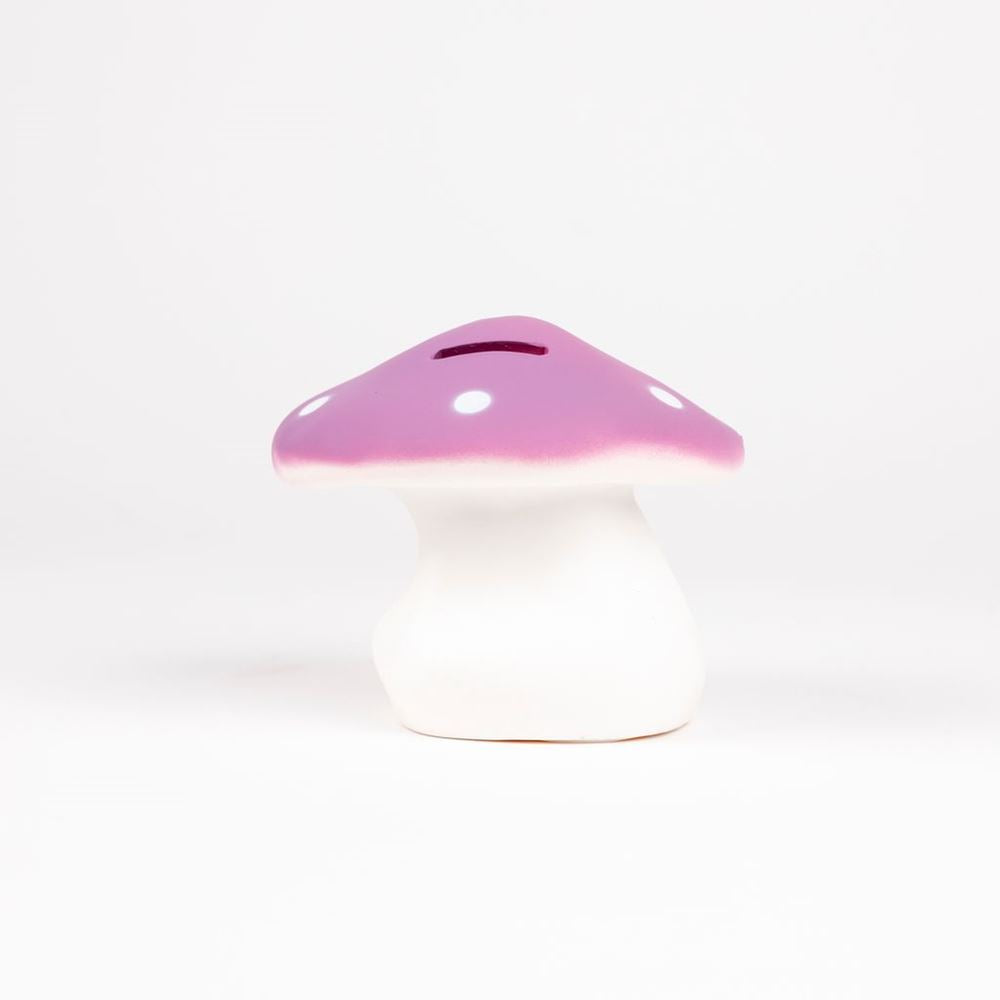 Tirelire Egmont champignon lilas. 11 cm.