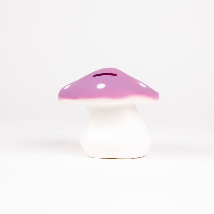 Tirelire Egmont champignon lilas. 11 cm.
