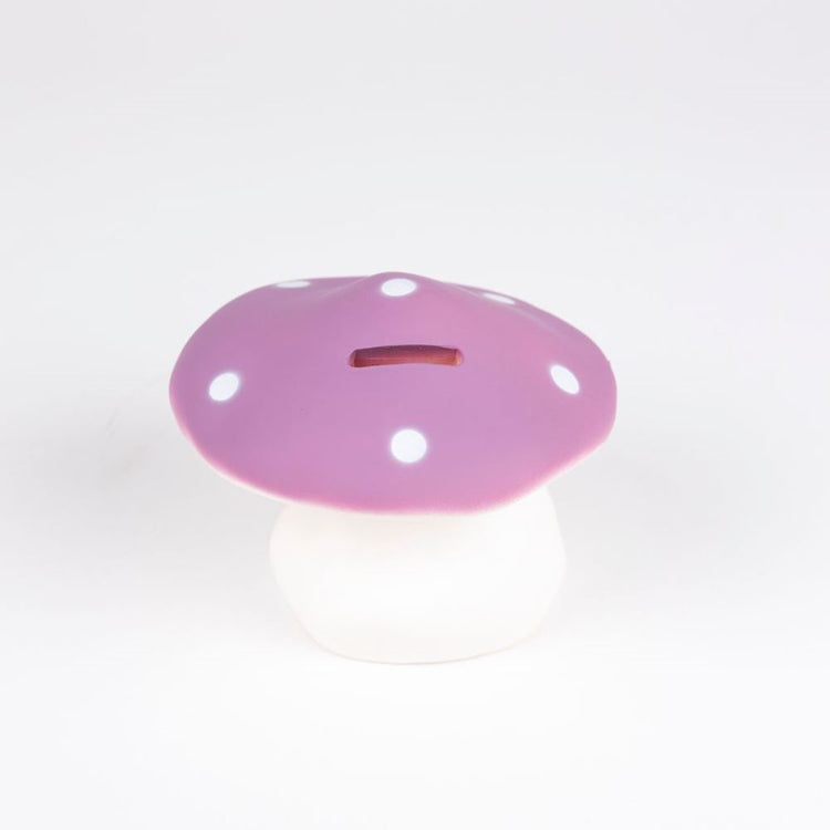 Tirelire Egmont champignon lilas. 11 cm.