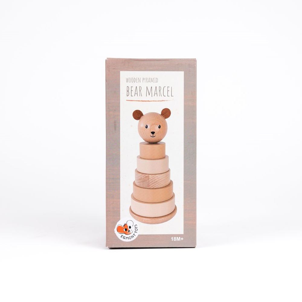 Pile en bois d'ours Marcel. 21x10x10 cm