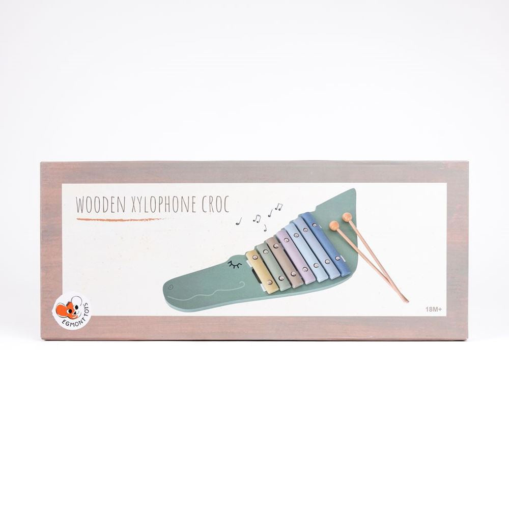Crocodile xylophone en bois d'Egmont. 50x19x3