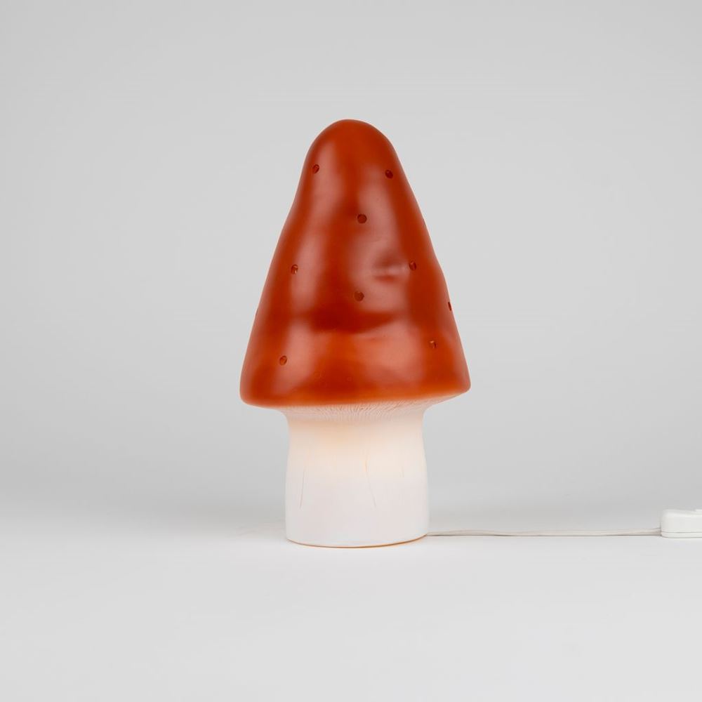 Lampe Egmont champignon brique rouge+di