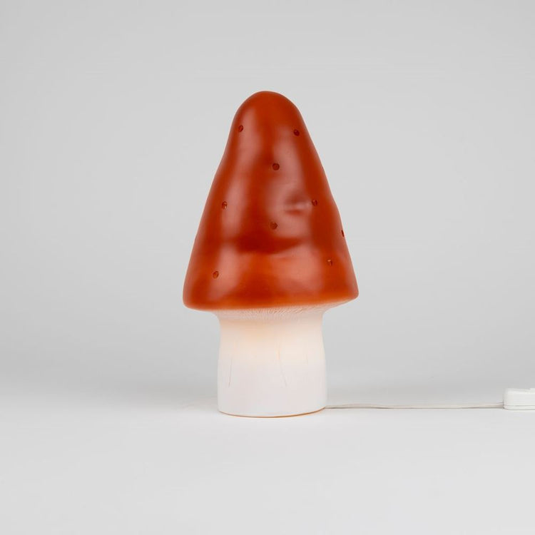 Lampe Egmont champignon brique rouge+di