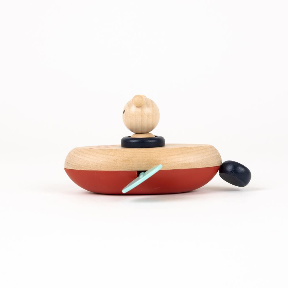 Ours en bateau à eau d'Egmont. 13x11x7 cm.