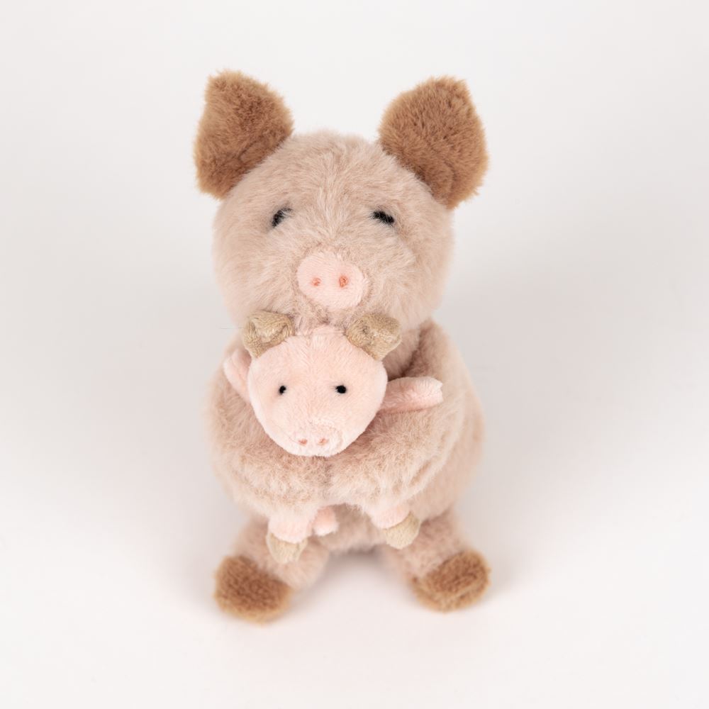 Peluche cochon Egmont avec bébé. 15x15x12