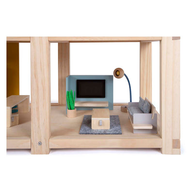 Petite maison de poupée en bois avec meubles