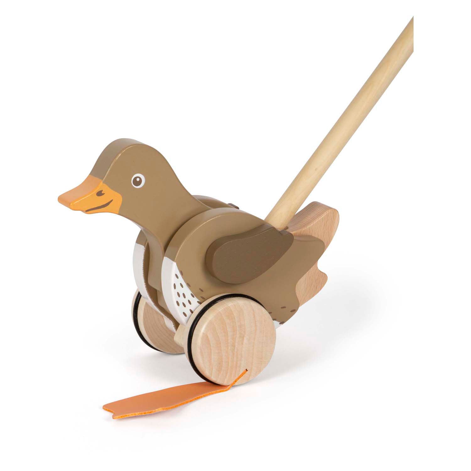 Petit pied de presse à poussée en bois avec tête mobile
