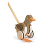 Petit pied de presse à poussée en bois avec tête mobile