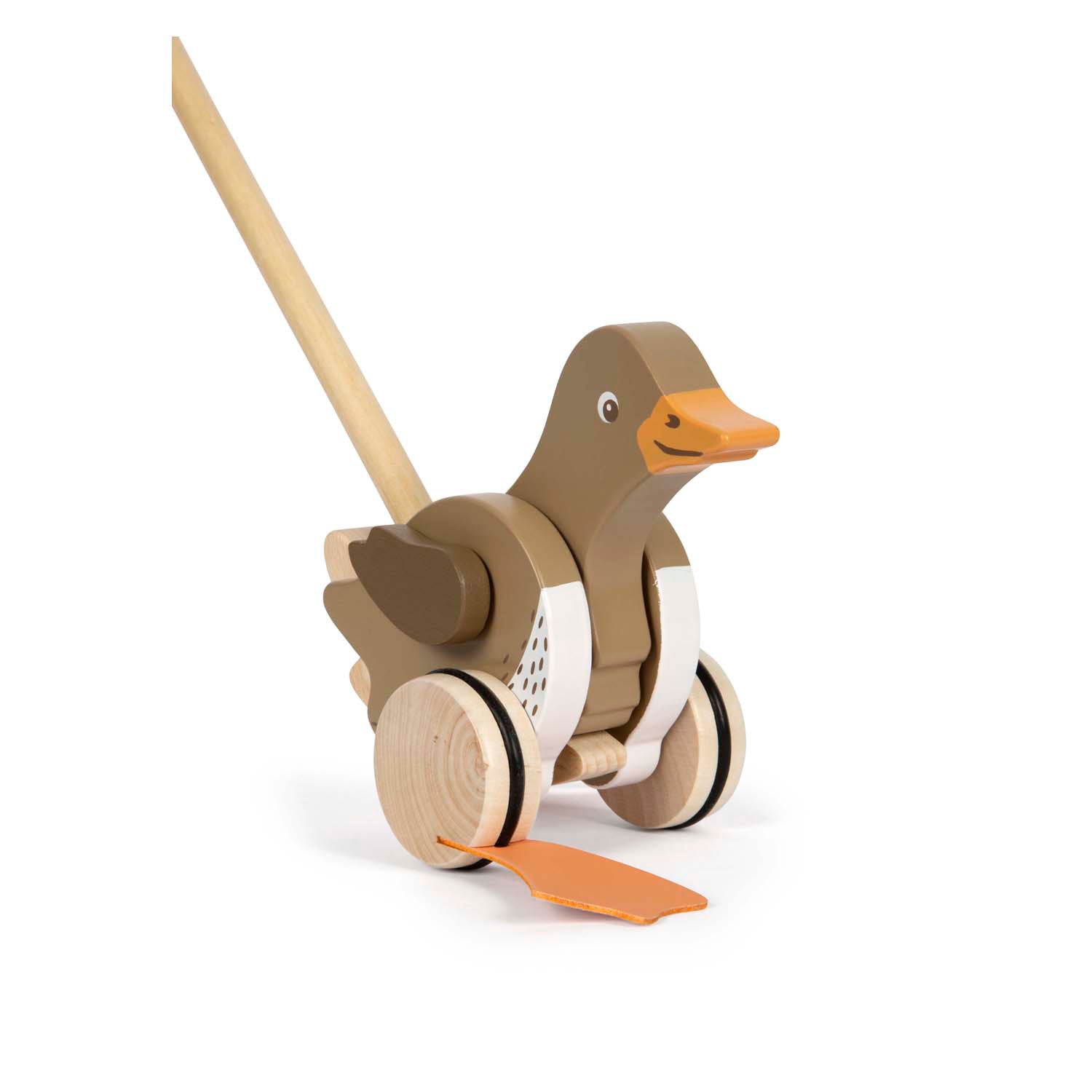 Petit pied de presse à poussée en bois avec tête mobile