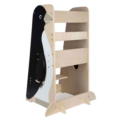 Tour d'apprentissage en bois de petit pied Penguin Wild Life, 92 cm