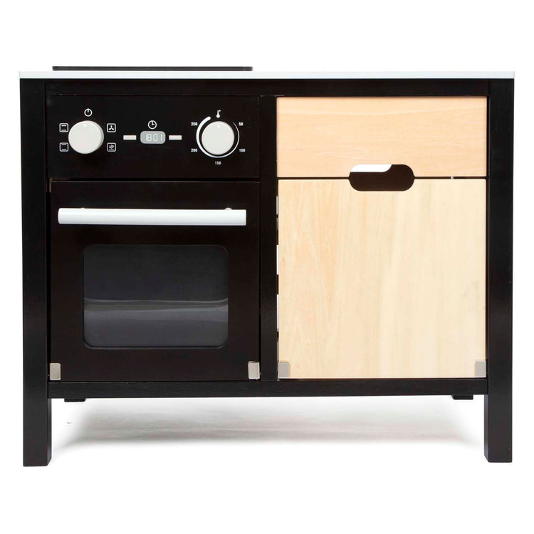 Petite cuisine industrielle en bois avec îlot de cuisine, 18dlg.