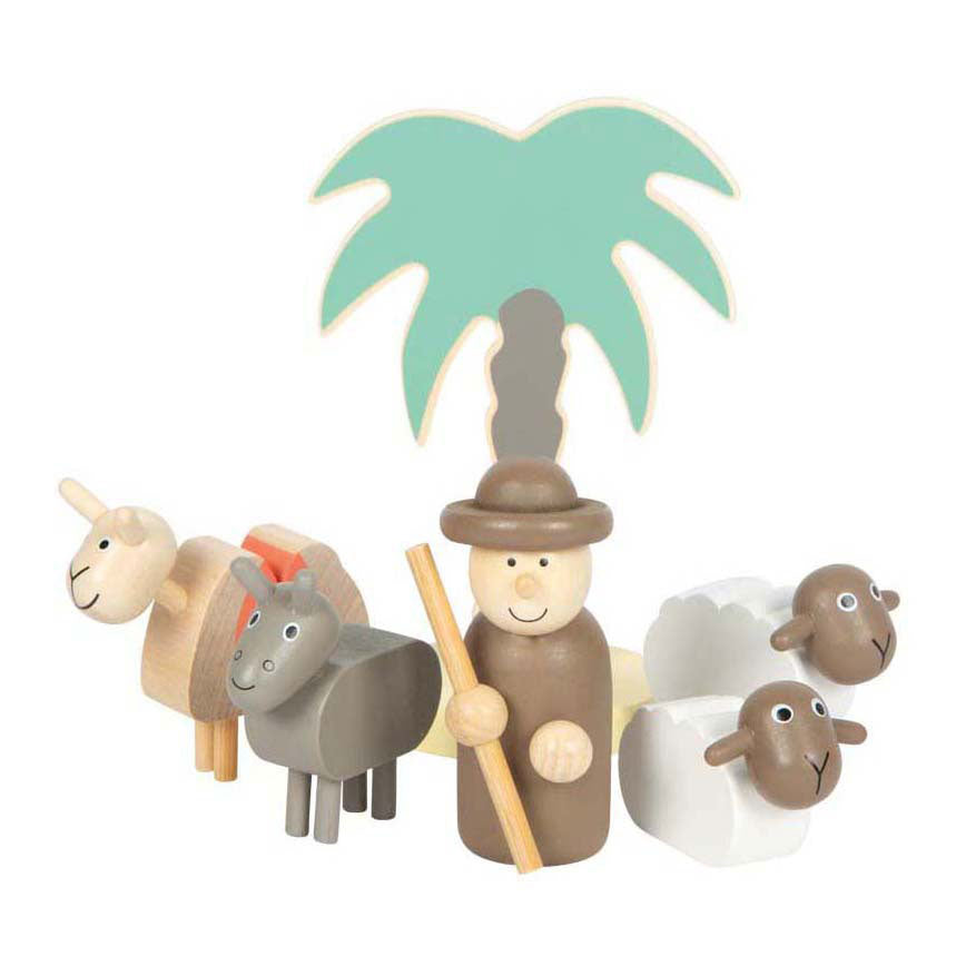 Small Foot - Ensemble de jeux d'histoire de Noël en bois en bois en bois