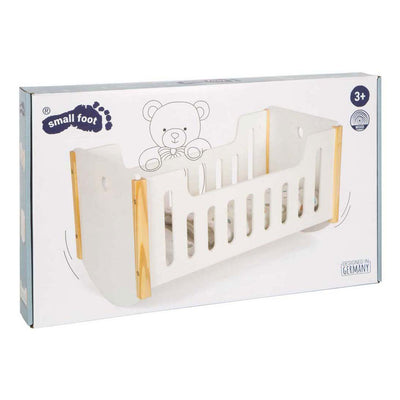 Petit pied confortable - lit de poupée en bois petit bouton blanc