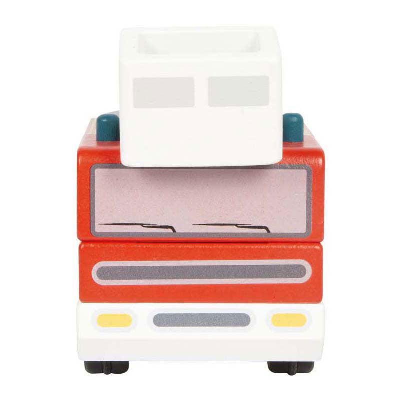 Petit pied - camion de pompiers en bois avec échelle rotative