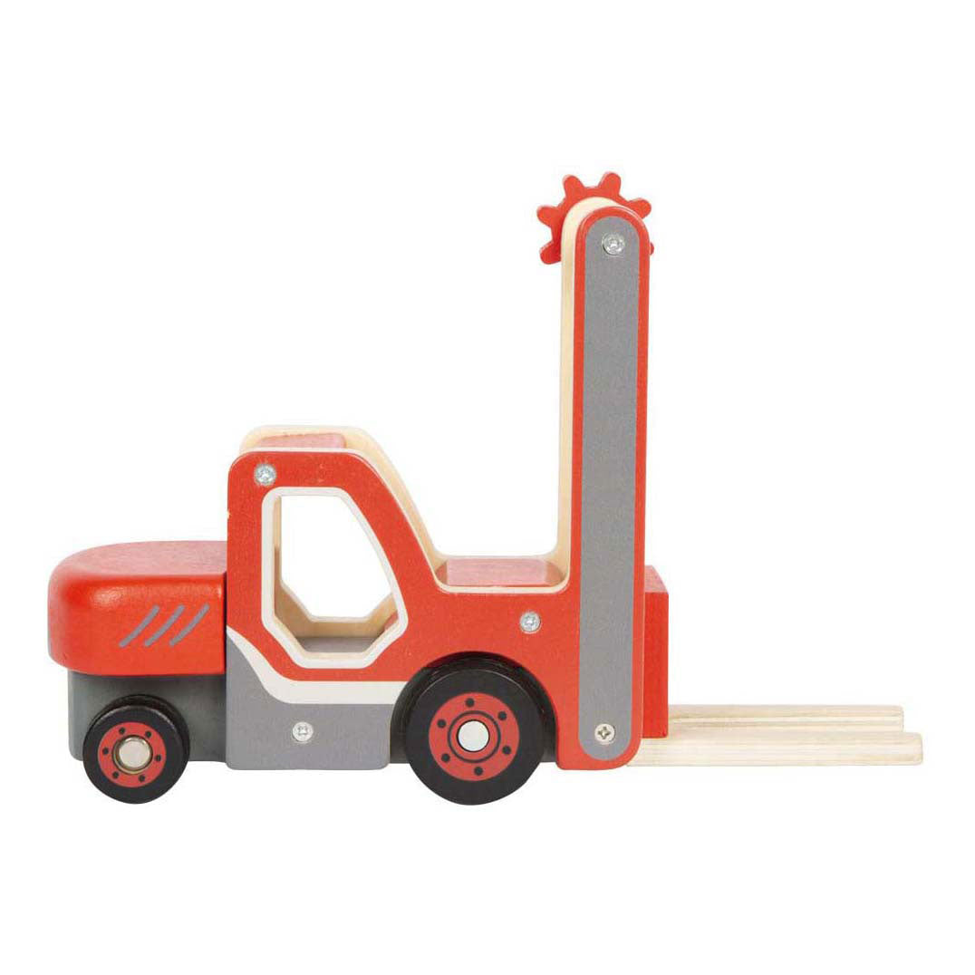 Petit pied - chariot élévateur en bois avec palette