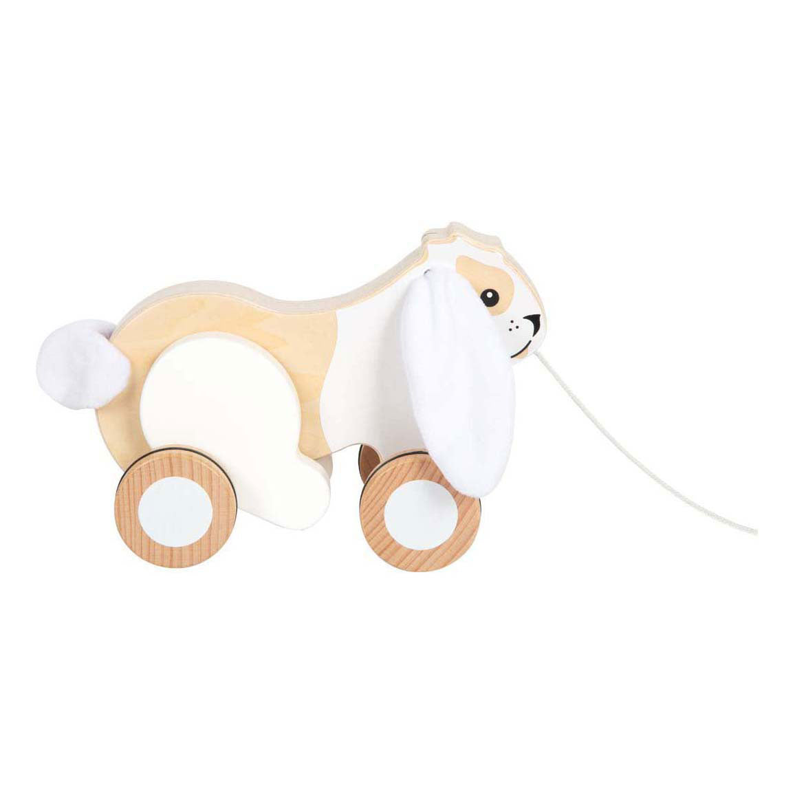 Petit pied - lapin de trekk en bois avec oreilles crépitantes