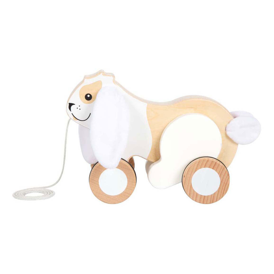 Petit pied - lapin de trekk en bois avec oreilles crépitantes