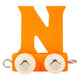Petit pied - Font en bois orange - n - 12 pièces