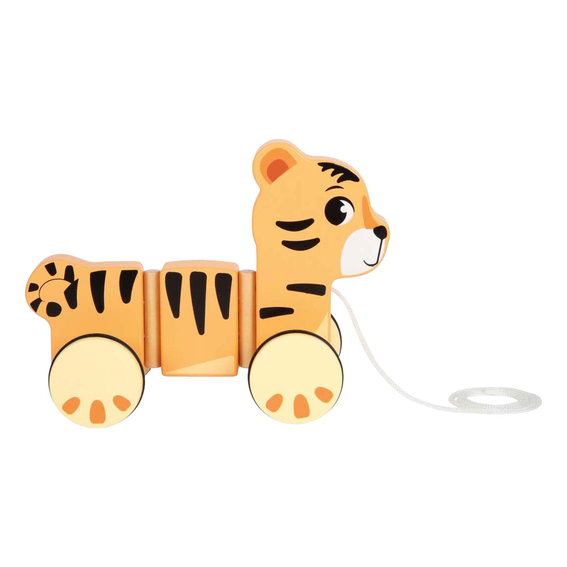 Small foot - animal de trait en bois tigre safari fsc