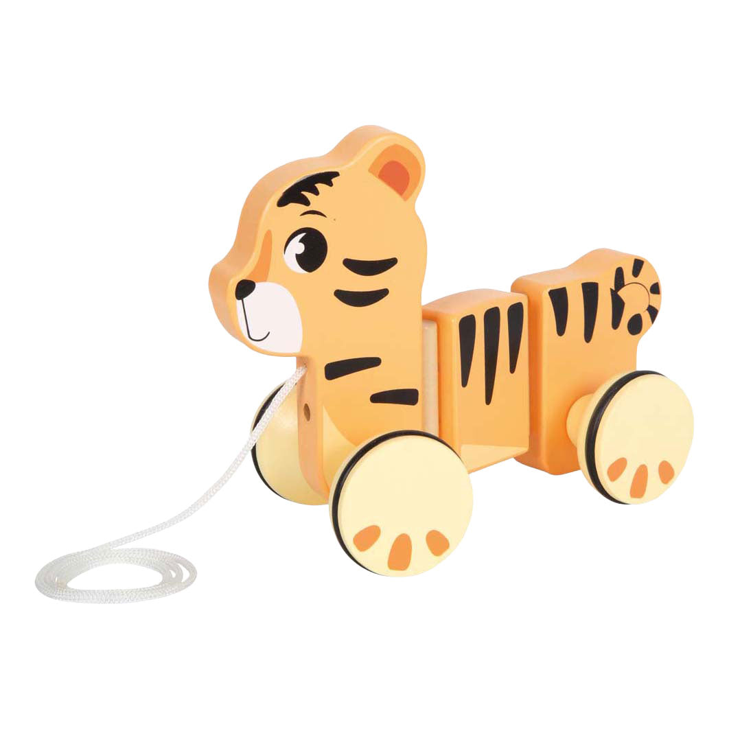 Small foot - animal de trait en bois tigre safari fsc