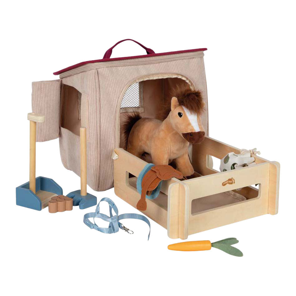 Small foot - set de jeu pour chevaux avec écurie et accessoires dans un sac
