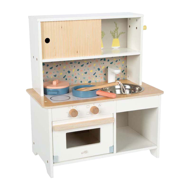 Small foot - Cuisine de jeu compacte en bois et terrazzo