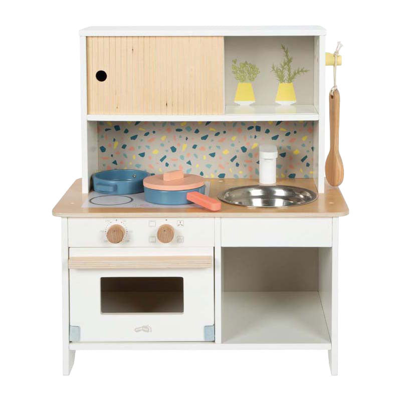 Small foot - Cuisine de jeu compacte en bois et terrazzo