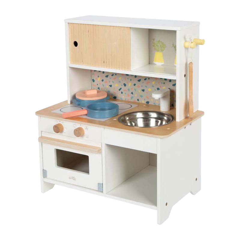 Small foot - Cuisine de jeu compacte en bois et terrazzo