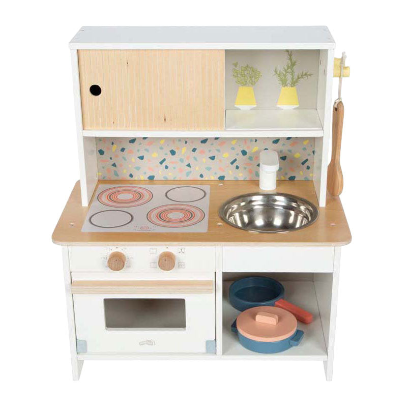Small foot - Cuisine de jeu compacte en bois et terrazzo